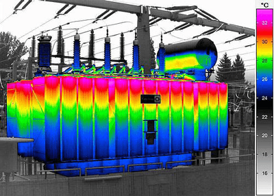 InfraTec ImageIR Inspection of a transformer.